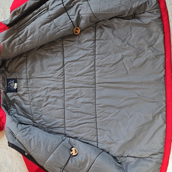Woolrich Vintage mens Size XL Red Utility Jacket Detachable Hood - Picture 13 of 16